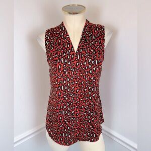 BANANA REPUBLIC Black White & Orange Lightweight Sleeveless Top | Size 2